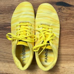 NoBull yellow watercolor stripe trainers men’s 8.5, women’s 10